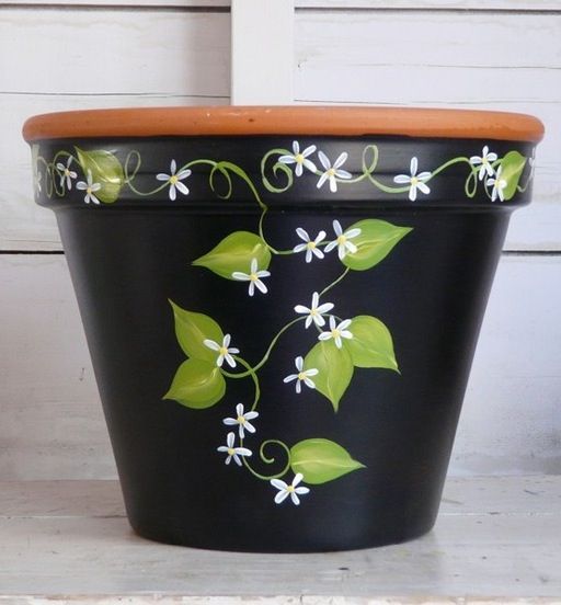 hand painted painted flower pots easy