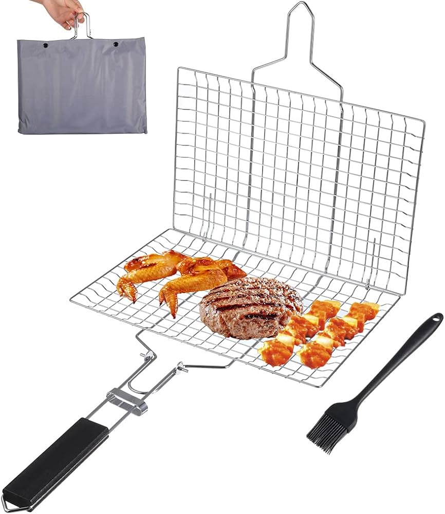 Barbecue Stainless Steel Folding Grill Basket